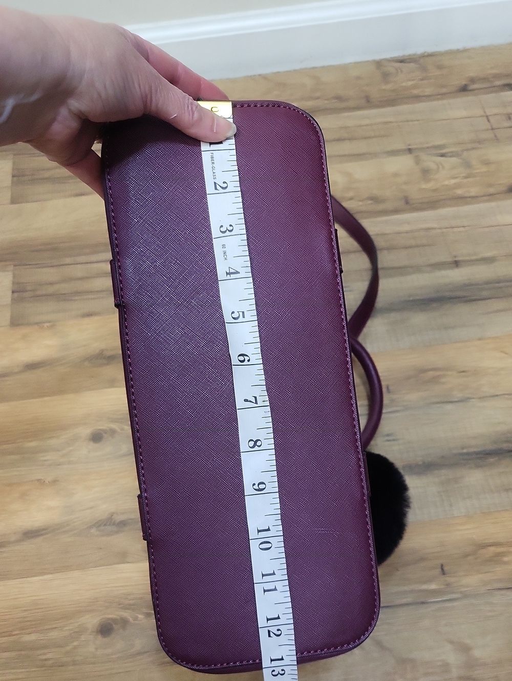 STEVE MADDEN Bfranz Sachel Handbag In Wine Burgundy w/ Pom-pom Key Chain - Picture 12 of 15